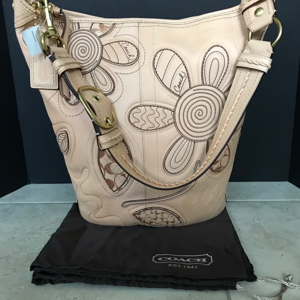 NWT Coach Bleeker Vachetta Leather Floral Duffle